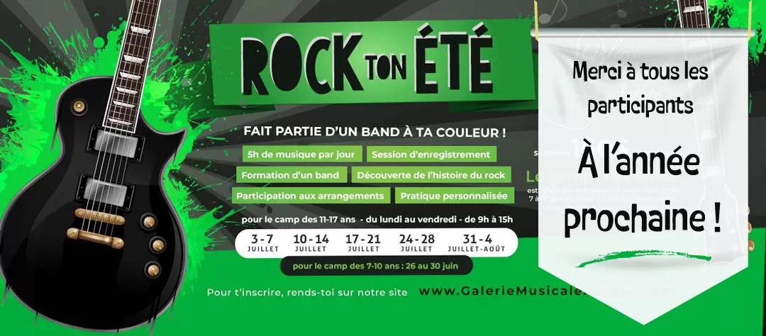 inscription à rock ton été, camps de jour musical