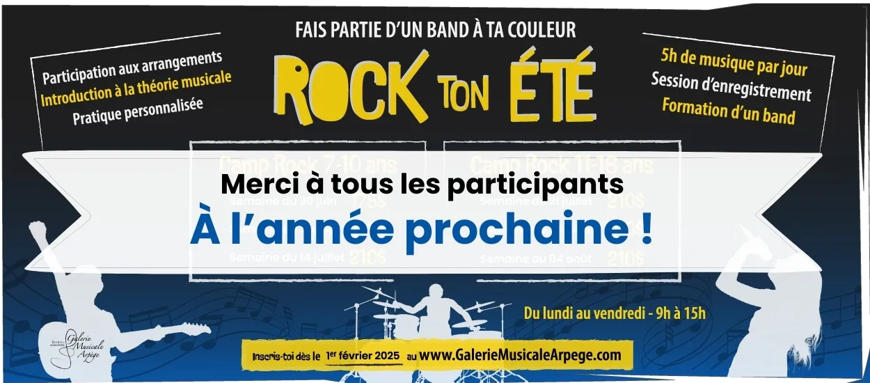 Bannière fin du camp rock 2025